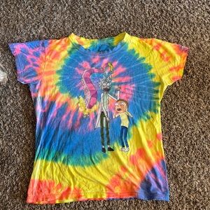Colorful Tie-Dye Rick And Morty Shirt with Cartoon Print
